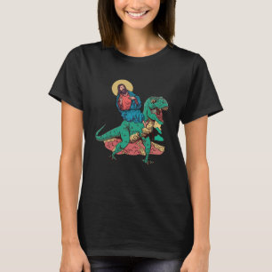 Camiseta Jesucristo Rex Dinosaurio montado cristiano religi