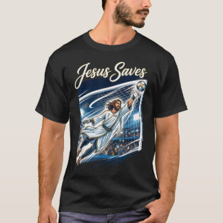 Camiseta Jesucristo Salva Portero de Fútbol Cristiano