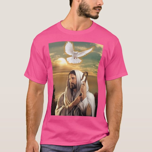 Camiseta Jesucristo Sunset con paloma blanca (Anverso)