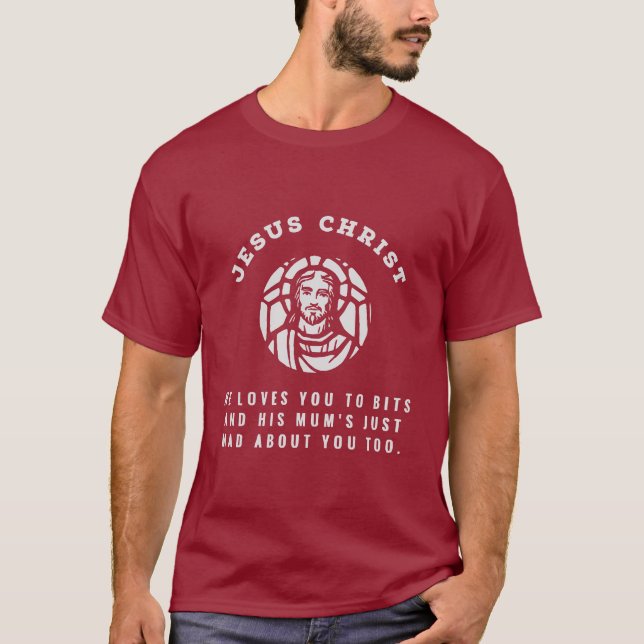 Camiseta Jesucristo - te ama a los bits (Anverso)