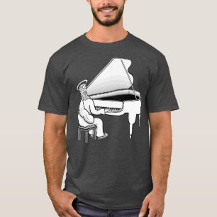 Camiseta Jesucristo tocando el piano de cola