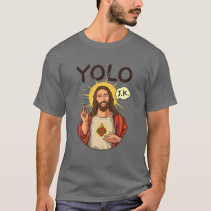 Camiseta Jesucristo YOLO JK Meme Divertida Pascua Cristiana