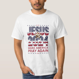 Camiseta Jesús 2024 Haz que América Ore de Nuevo
