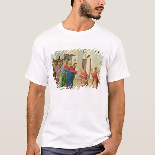 Camiseta Jesús abre los ojos de una persiana nacida hombre, (Anverso)