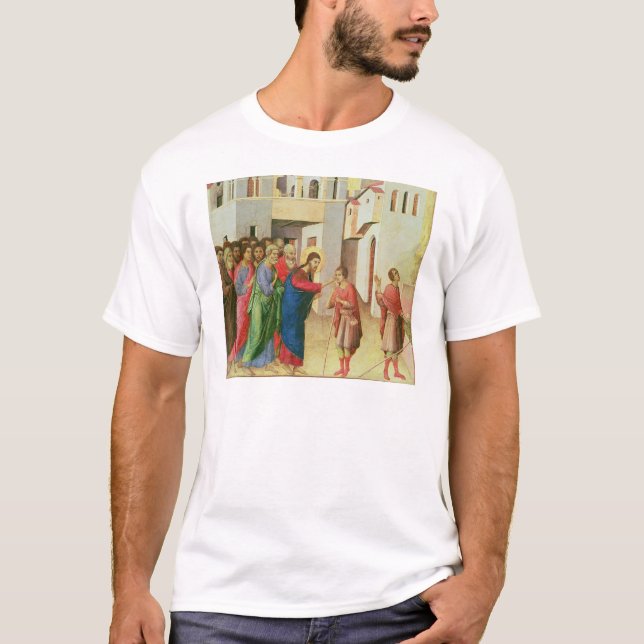 Camiseta Jesús abre los ojos de una persiana nacida hombre, (Anverso)