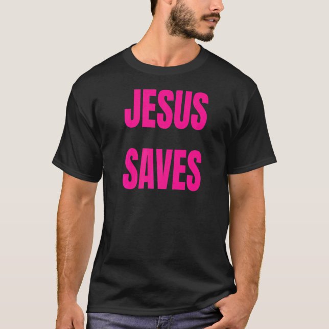 Camiseta Jesús Ahorra Audaz Biblia Cristiana Rosa Verse Fa (Anverso)
