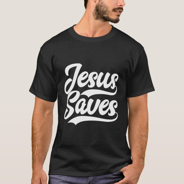 Camiseta Jesús Ahorra Cita Basada En La Fe Cristiana (Anverso)