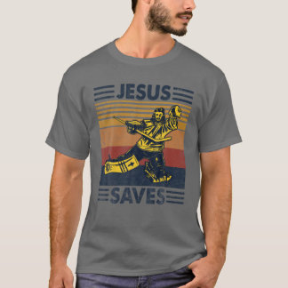 Camiseta Jesús Ahorra Hockey Sobre Hielo Goalie Deporte Chr