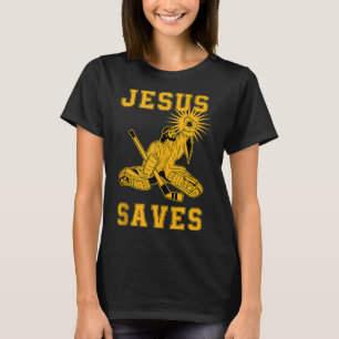 Camiseta Jesús Ahorra Hockey Sobre Hielo Goalie Deporte Chr