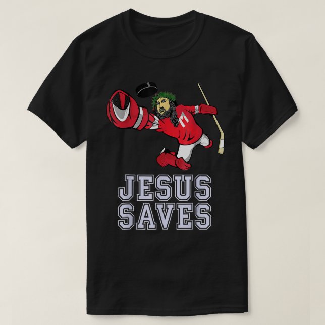 Camiseta Jesús Ahorra Hockey Sobre Hielo Goalie Deporte Chr (Diseño del anverso)