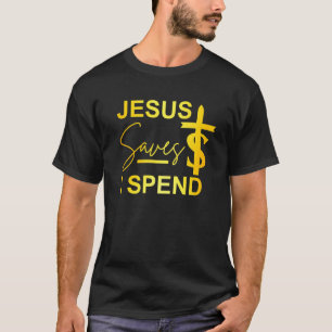 Camiseta Jesús Ahorra Que Pase Con El Tee Cruzado, Jesus Ah