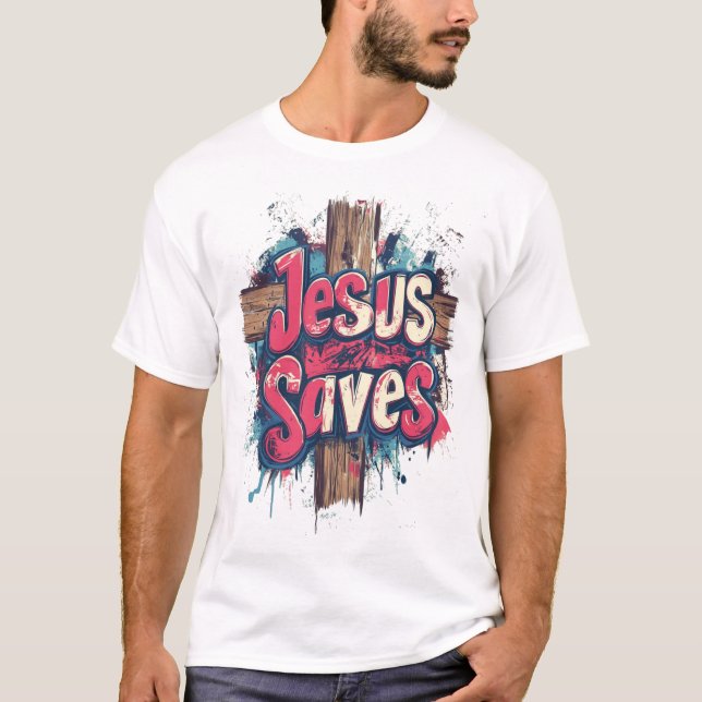 Camiseta Jesús Ahorra: Redención del graffiti (Anverso)