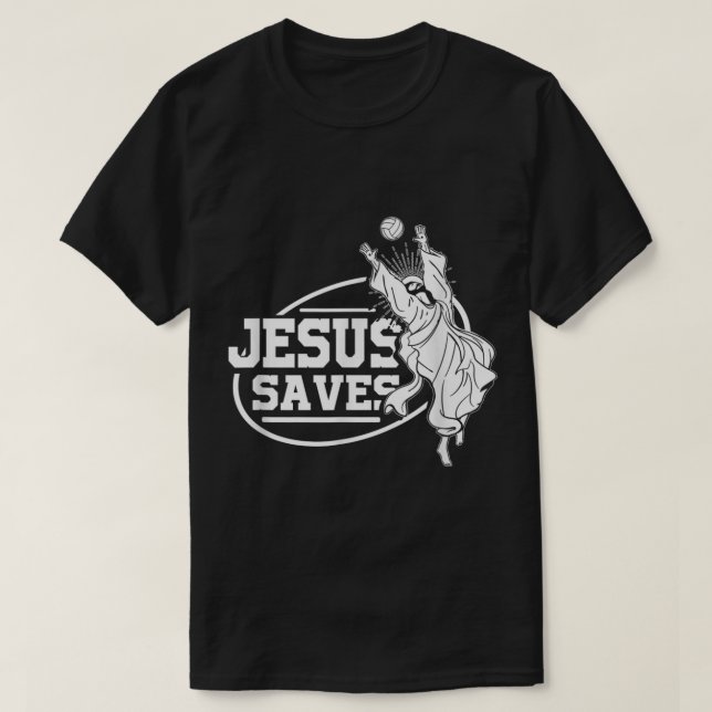 Camiseta Jesús Ahorra Voleibol De Camisas (Diseño del anverso)