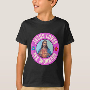 Camiseta Jesús ama a los trabajadores Flores de fe cristian