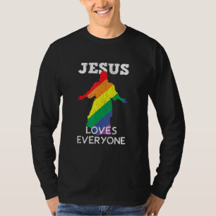 Camiseta Jesús Ama A Todos Los Cristianos Bandera Lgbt Orgu