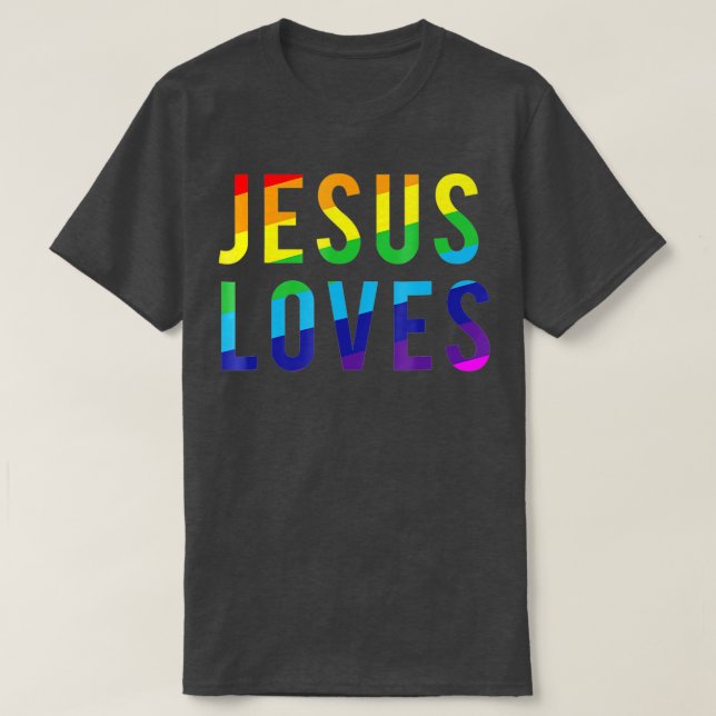 Camiseta Jesús ama el orgullo gay (Diseño del anverso)