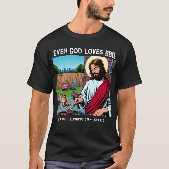 Camiseta Jesús ama la barbacoa (Anverso)