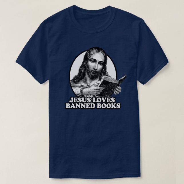 Camiseta Jesús ama los libros prohibidos (Diseño del anverso)