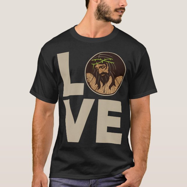 Camiseta Jesús Amor - Crucificado Jesús Cristiano (Anverso)