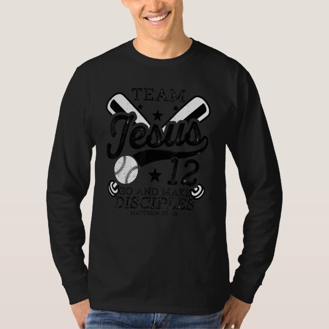 Camiseta Jesus and Baseball Team Jesus Christian Matthew 28 (Anverso)