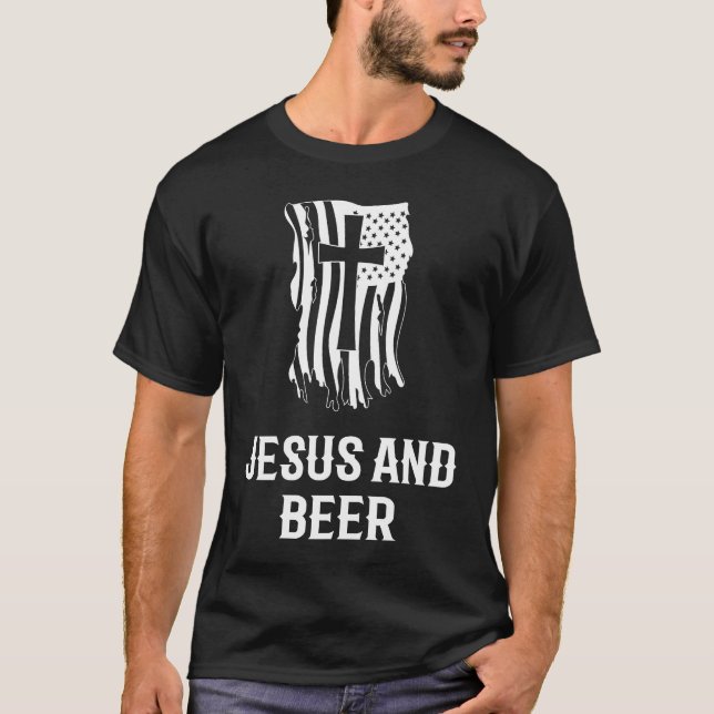Camiseta Jesus and Beer Christian Beer Drink (Anverso)