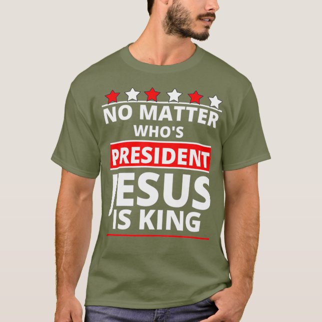 Camiseta Jesús Aún Es Rey Patriótico Cristiano Fe (Anverso)