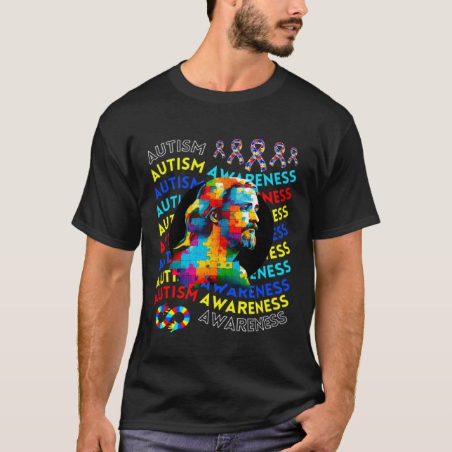 Camiseta Jesus Autism Awareness Navigating Autism Autism Lo (Anverso)