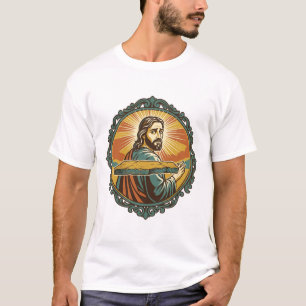 Camiseta Jesús avergonzado tropezando superficie plana públ