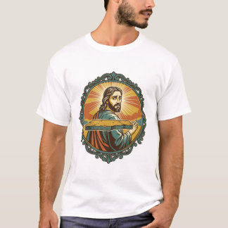Camiseta Jesús avergonzado tropezando superficie plana públ
