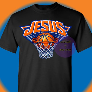 Camiseta JESUS - Azul y Naranja