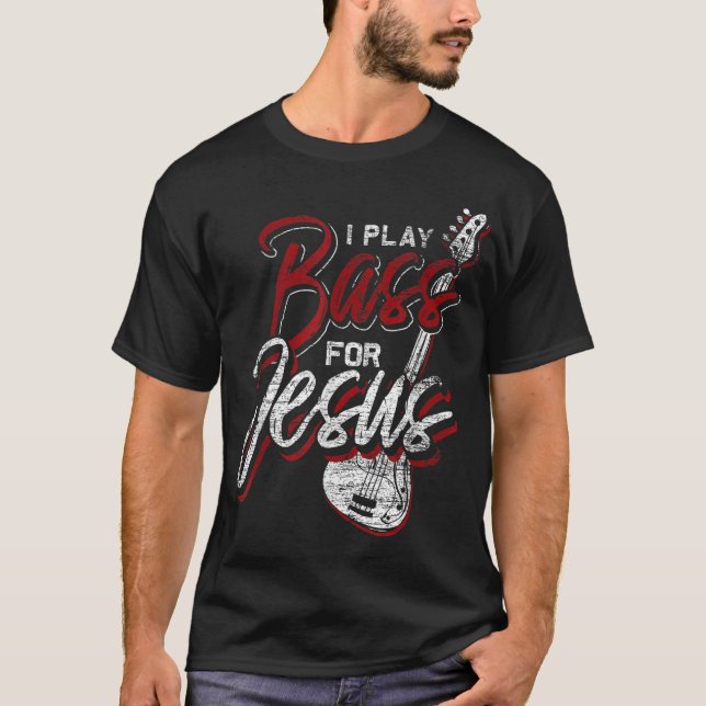 Camiseta Jesus Battend Christian Bass Player Bass Guitar (Anverso)