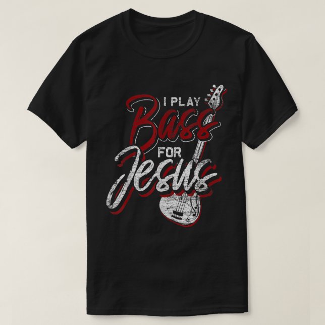 Camiseta Jesus Battend Christian Bass Player Bass Guitar (Diseño del anverso)