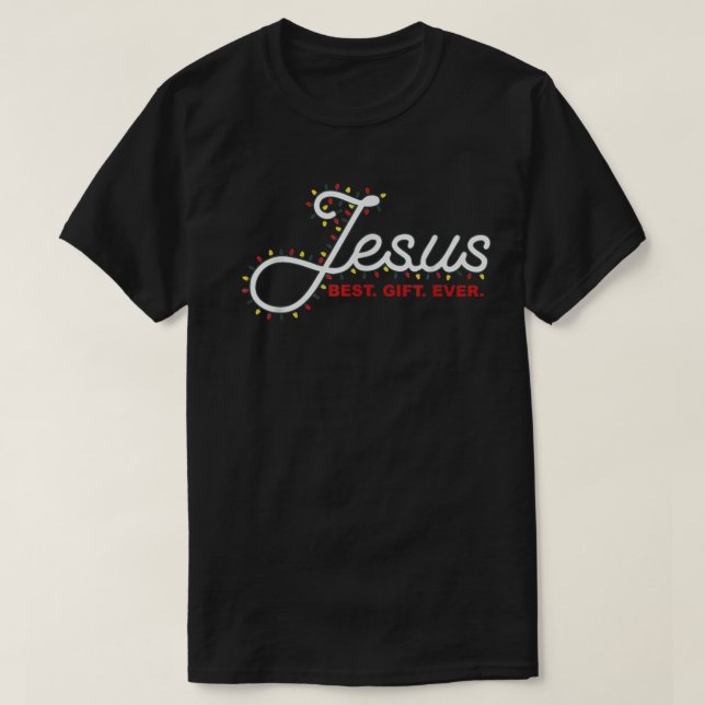 Camiseta Jesus Best Gift Ever Christmas Light Xmas Gift  (Diseño del anverso)