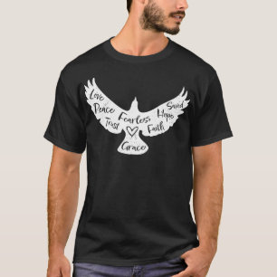 Camiseta Jesús Biblia White Dove Corazón Cristiano Di 1