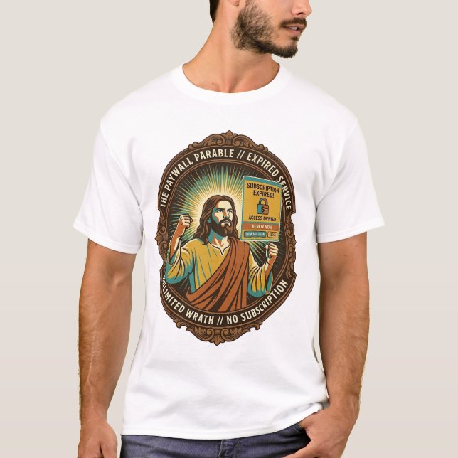 Camiseta Jesús Caducó Suscripción de Software Tech Barrera  (Anverso)