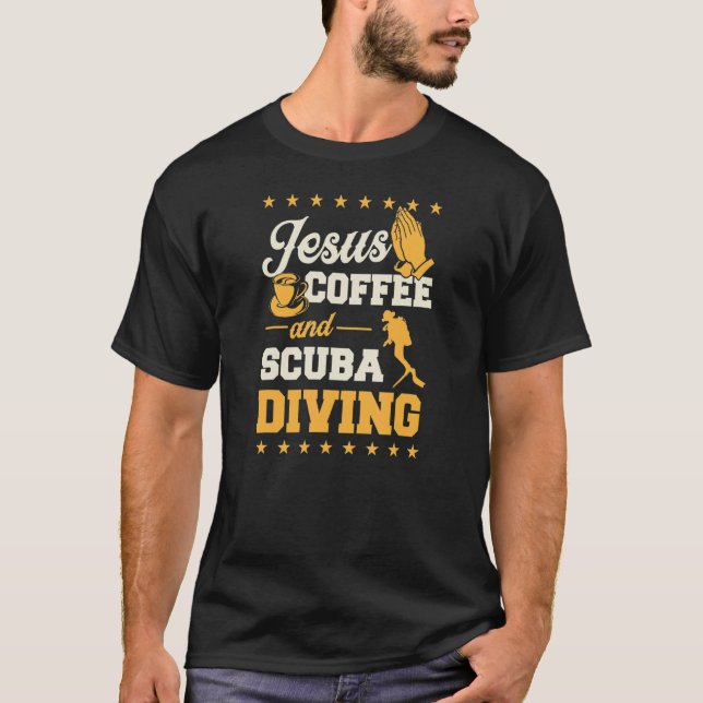 Camiseta Jesús Café y Buceo Cristiano Divemaster (Anverso)