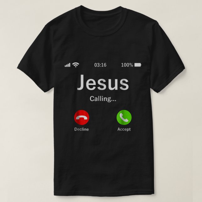 Camiseta Jesus Calling Faith Phone Design (Diseño del anverso)