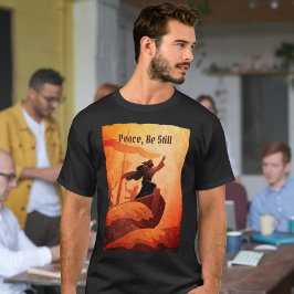 Camiseta Jesús calmó la tormenta | Biblia Verse Negro