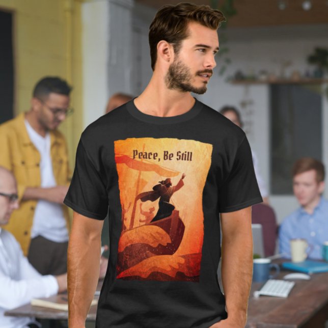 Camiseta Jesús calmó la tormenta | Biblia Verse Negro (Subido por el creador)