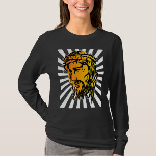 Camiseta Jesús Cara Ampliada Y Sol Ray Art 1