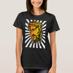 Camiseta Jesús Cara Ampliada Y Sol Ray Art 1