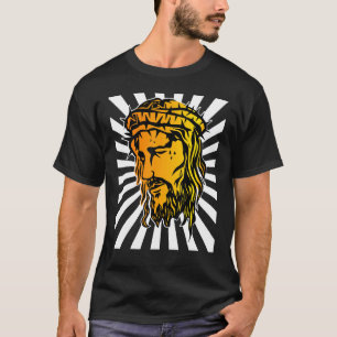 Camiseta Jesús Cara Ampliada Y Sol Ray Art 1