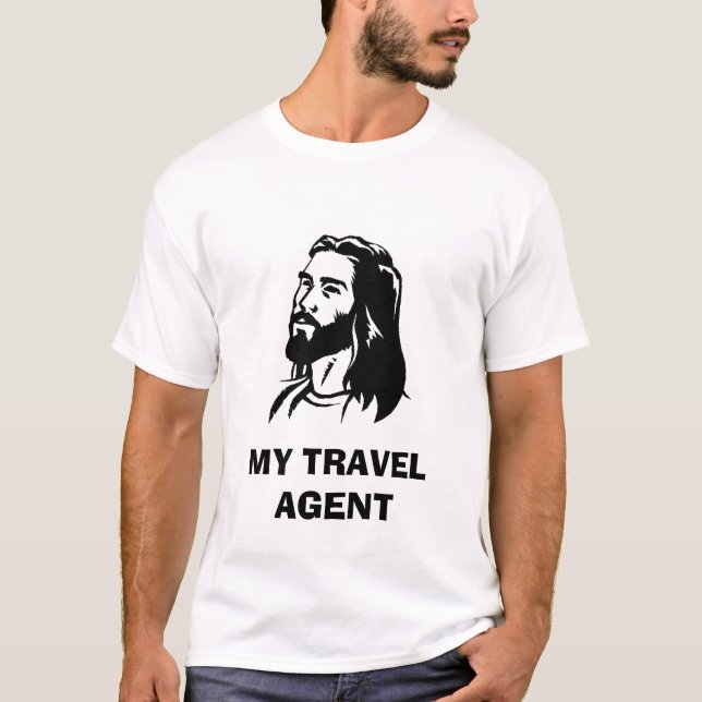 Camiseta Jesús-clip-arte, MI AGENTE DE VIAJES (Anverso)