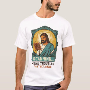 Camiseta Jesús Código QR Borroso No Se Escanea Menú Humor T