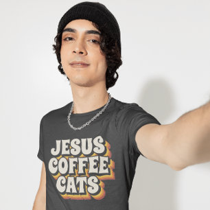 CAMISETA JESUS COFFEE GATS CHRISTIAN T-SHIRS