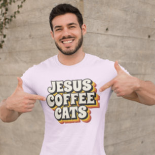 CAMISETA JESUS COFFEE GATS CHRISTIAN T-SHIRS