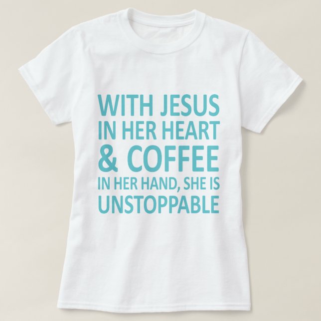 Camiseta Jesús + coffee_skyblue (Diseño del anverso)