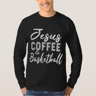 Camiseta Jesús Coffee y Baloncesto Gracioso
