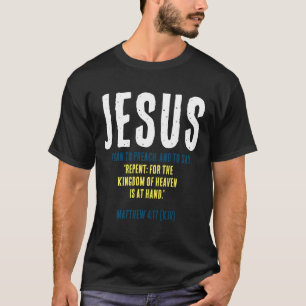 Camiseta "JESÚS Comenzó A Predicar". Colores navidades