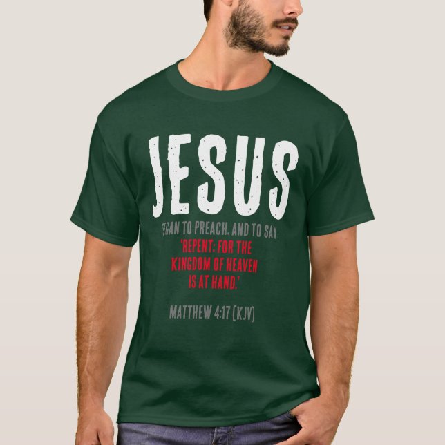 Camiseta JESÚS Comenzó A Predicar. Navidades forestales pro (Anverso)